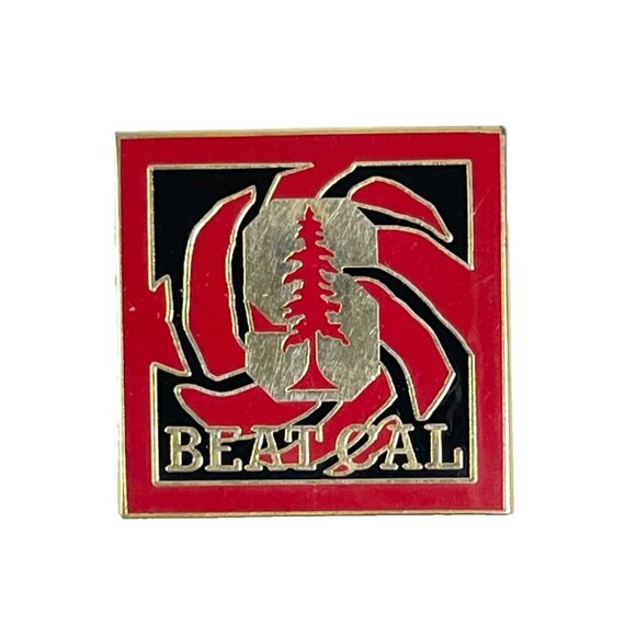 Stanford University Beat CAL Enamel Pin Cardinal Supporter Fan vs Berkeley Bears - Picture 1 of 3